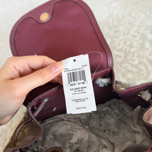 Coach Dempsey Drawstring Backpack In Signature Jacquard, Coach Backpack - Picture 6 of 7